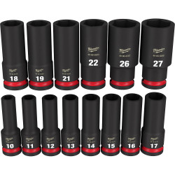 14PC SHOCKWAVE Impact Duty™ 1/2" Drive Metric Deep 6 Point Socket Set