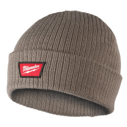 Rib-Knit Cuffed Beanie - Brown