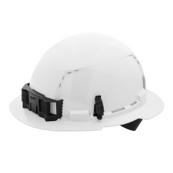 White Full Brim Vented Hard Hat w/4pt Ratcheting Suspension - Type 1, Class C