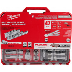 1/2" Drive PACKOUT™ Ratchet Socket Set - 47 piece