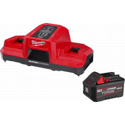 18V M18 Lithium-Ion Extended Capacity (XC) 6.0 Ah REDLITHIUM FORGE Battery with Dual Bay Super Charger