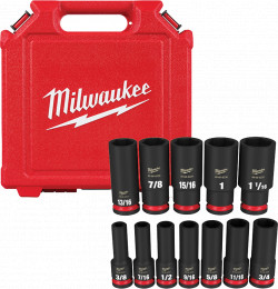 SHOCKWAVE Impact Duty™ 1/2" Drive SAE Deep 6 Point Socket Set - 12pc