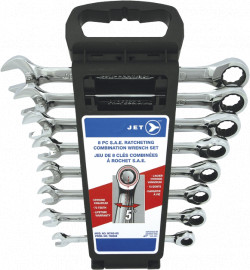 Long SAE Ratcheting Combination Wrench Set - 8PC