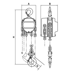 1/2 Ton 20' Lift VCH Series Chain Hoist - *JET