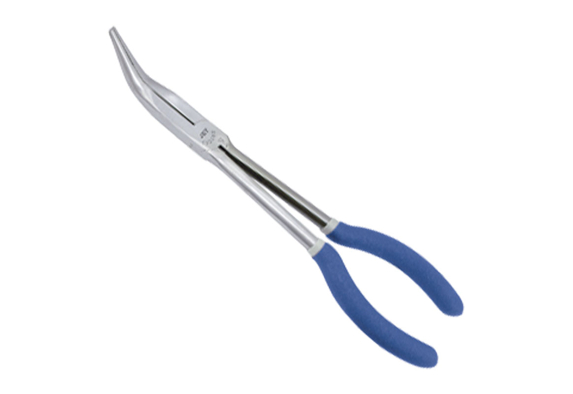 K Tool International 11 inch 15 Degree Bent Needle Nose Pliers