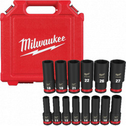 SHOCKWAVE Impact Duty™ 1/2" Drive Metric Deep 6 Point Socket Set - 14 PC