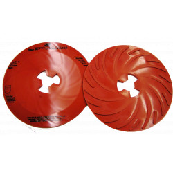 3M™ 9" Disc Pad Face Plate, 81728, ribbed, extra-hard, red