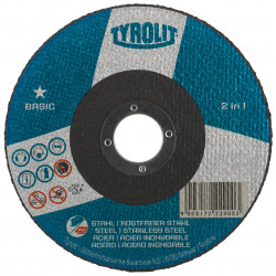 Basic 2in1 Thin Cut Wheel 5"x.060x7/8" Type 1 Steel/Stainless - *TYROLIT